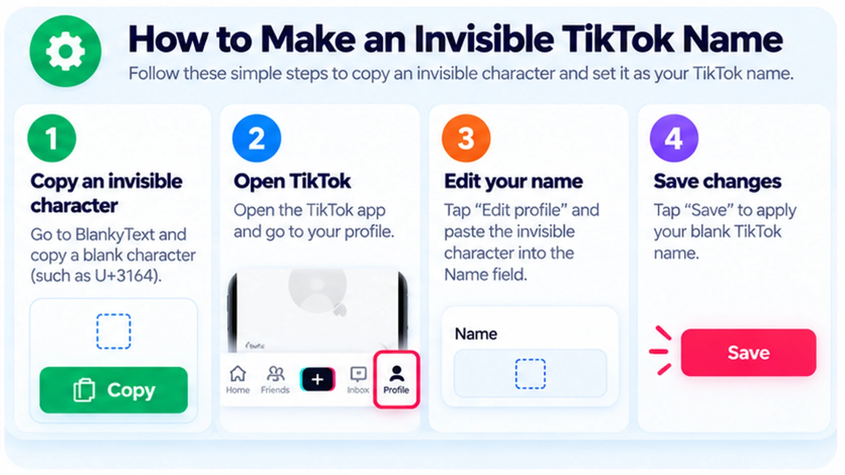 Four steps to test an invisible TikTok display name